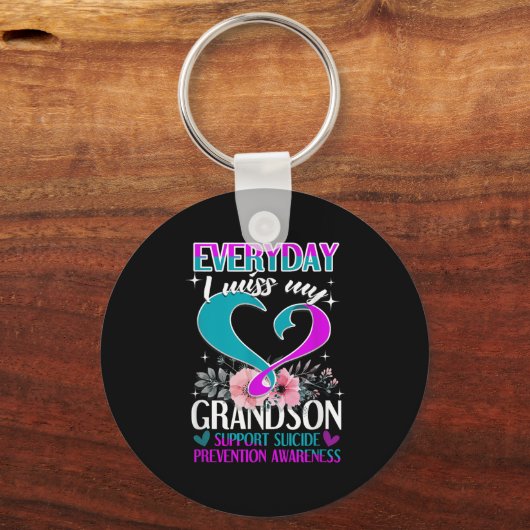 Porte-clés Tous Les Jours Je Manque Mon Petit-Fils Prévention (Recto)