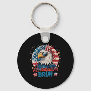 Porte-clés Tout Américain Bruh Patriotique 4 Juillet Aigle Am