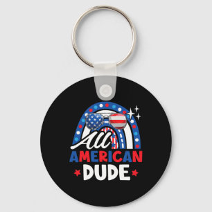 Porte-clés Tout Américain Mec Drôle 4 Juillet Patriotique Amé