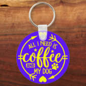 Porte-clés Tout ce dont j'ai besoin, c'est du café et mon chi (Recto)