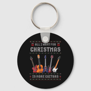 Porte-clés Tout Ce Que Je Veux Pour Noël Est Plus De Guitares