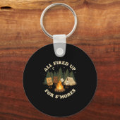 Porte-clés Tout feu pour des smores design de camping drôle (Recto)