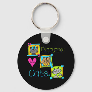 Porte-clés Tout le monde aime les chats