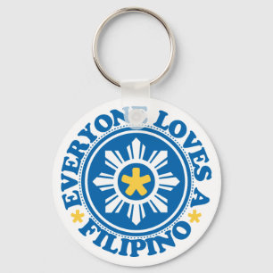 Porte-clés Tout le monde aime un Philippin - Bleu