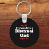 Porte-clés Tout le monde aime un T-shirt fille bisexuel (Recto)