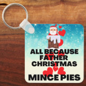 Porte-clés Tout parce que Père Noël aime Mince Pies (Recto)