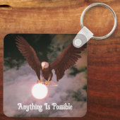 Porte-clés Tout possible Pleine lune d'aigle Inspiration (Verso)