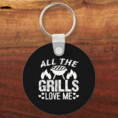 Porte-clés Toutes les blagues de passionnés de BBQ (Recto)