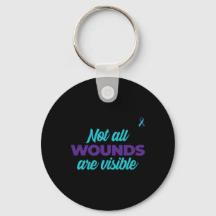 Porte-clés Toutes Les Blessures Ne Sont Pas Visibles Turquois