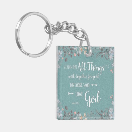 Porte-clés Toutes Les Choses Travaillent Ensemble - Rm 8:28 (Devant gauche)