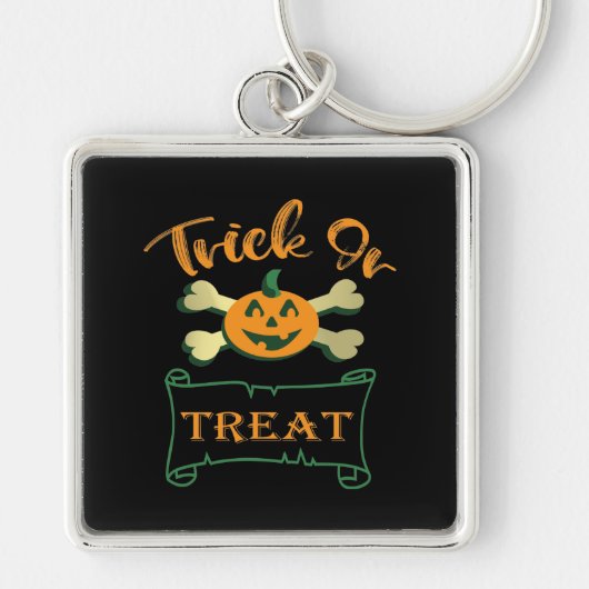 Porte-clés Tracer ou traiter les os croisés citrouille Hallow (Devant)