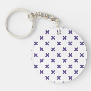 Porte-clés Traces croisées ultra violettes sur blanc