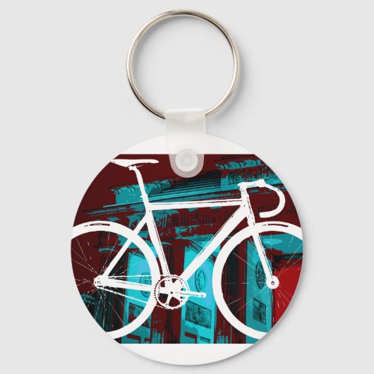 Porte-clés Track Bike Berlin - rouge bleu (Recto)