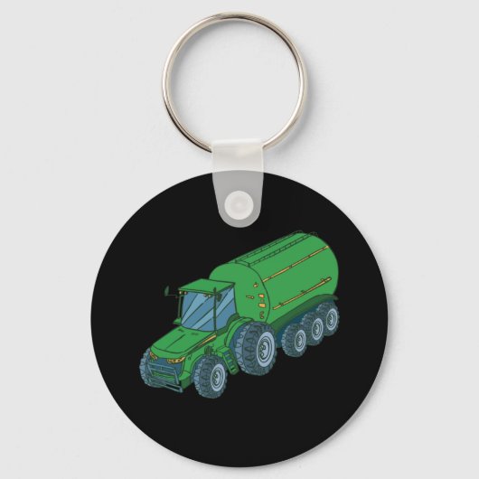 Porte-clés Tracteur de ferme vert (Recto)