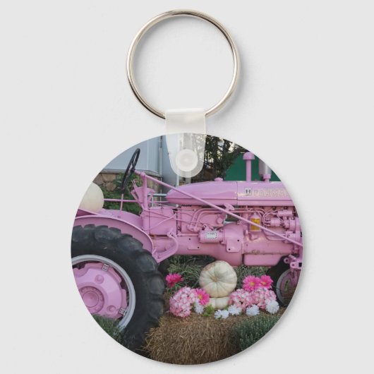 Porte-clés Tracteur rose (Recto)