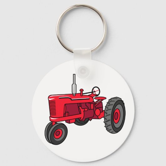 Porte-clés Tracteur rouge vintage (Recto)