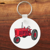 Porte-clés Tracteur rouge vintage (Recto)