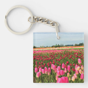 Porte-clés Tracteur vert en Tulip Field, Oregon