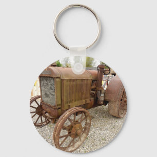 Porte-clés tracteur vintage rouillé