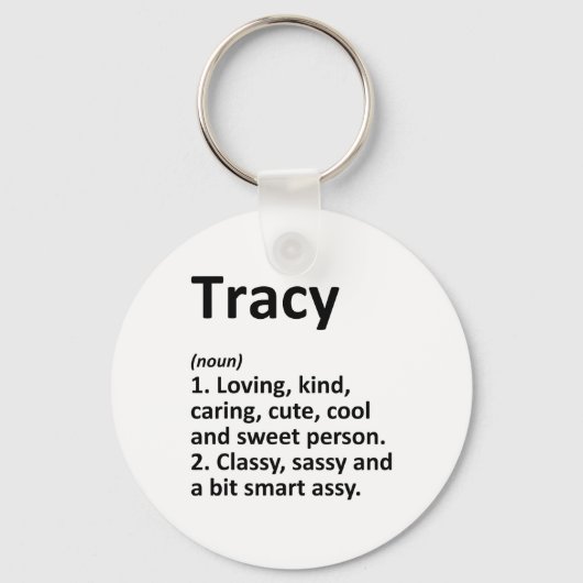Porte-clés Tracy Definition Personalized Name Funny Birthday  (Recto)