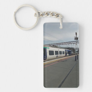 Porte-clés Train bleu et blanc