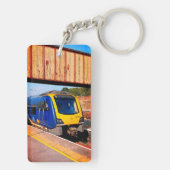 Porte-clés Train bleu et jaune (Dos)
