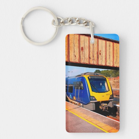 Porte-clés Train bleu et jaune (Devant)
