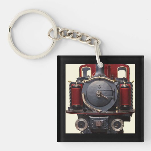 Porte-clés Train Bleu Et Rouge  (Devant)