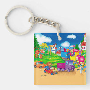 Porte-clés train et voiture