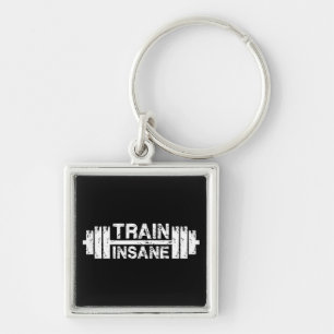 Porte-clés Train Insane - Barbell, Salle de gym, Exercice Ins