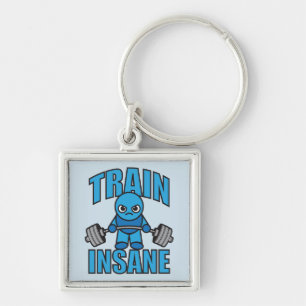 Porte-clés TRAIN INSANE Kawaii Weightlifter Deadlifter entraî