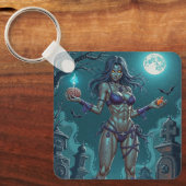 Porte-clés Traite d'Halloween ou ami Zombie w Cerveau (Recto)