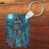 Porte-clés Traite d'Halloween ou ami Zombie w Cerveau (Verso)