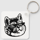 Porte-clés Traiter Avec Il Lunettes Mème Chat (Dos)