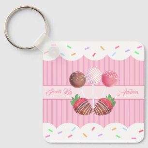 Porte-clés Traiter Les Fraises De Chocolat Et Les Pop De Gâte