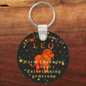 Porte-clés Traits modernes Lion Rouge Lion Zodiac (Recto)