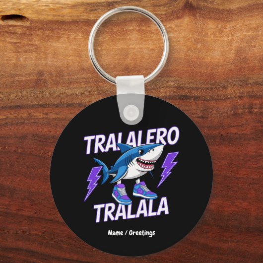 Porte-clés Tralalero Tralala Bootleg Funny Shark meme Graphis (Recto)