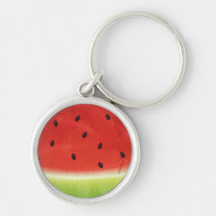 Porte-clés Tranche de pastèque géante à l'aquarelle mignonne