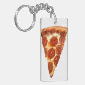 Porte-clés tranche de pizza pepperoni classique de SlipperyJo (Devant gauche)