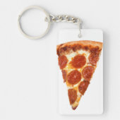 Porte-clés tranche de pizza pepperoni classique de SlipperyJo (Devant)