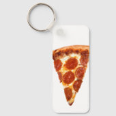 Porte-clés tranche de pizza pepperoni classique de SlipperyJo (Recto)