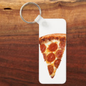 Porte-clés tranche de pizza pepperoni classique de SlipperyJo (Recto)