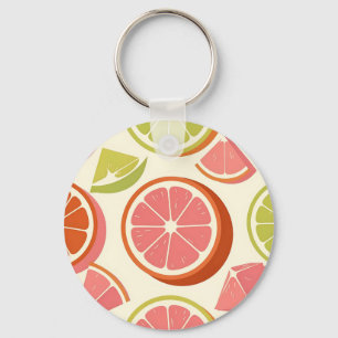 Porte-clés Tranches de pamplemousse orange citron vert vibran