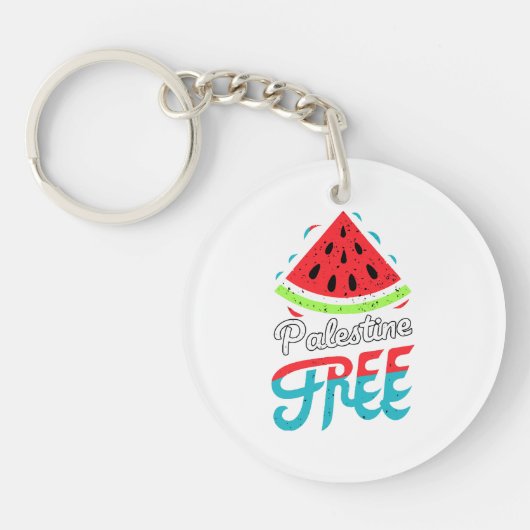 Porte-clés Tranches paisibles Watermelon Free Palestine - Sou (Devant)