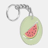Porte-clés Tranches vertes de pastèque à deux côtés (Devant gauche)