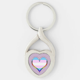 Porte-clés Trans Pride Heart Keychain