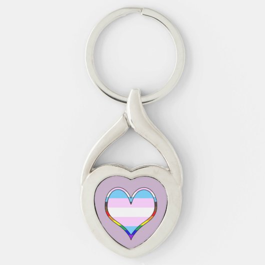 Porte-clés Trans Pride Heart Keychain (Devant)