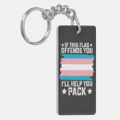 Porte-clés Trans Si Ce Drapeau Vous Offense Je Vous Aiderai à (Devant gauche)