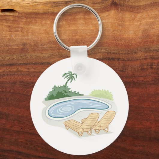 Porte-clés Transats par piscine (Recto)