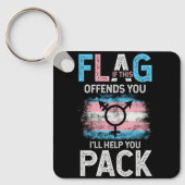 Porte-clés Transgenre Si Ce Drapeau Vous Offense Trans Transg (Recto)